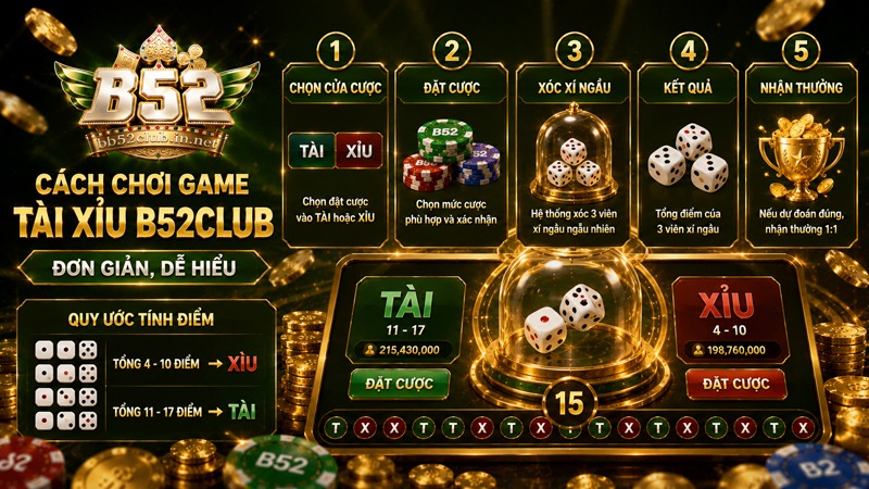 Hướng dẫn cách chơi game tài xỉu B52Club đơn giản, dễ hiểu