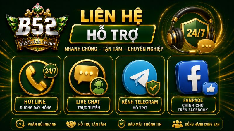 Cập nhật các kênh liên hệ hỗ trợ trên cổng game B52 Club