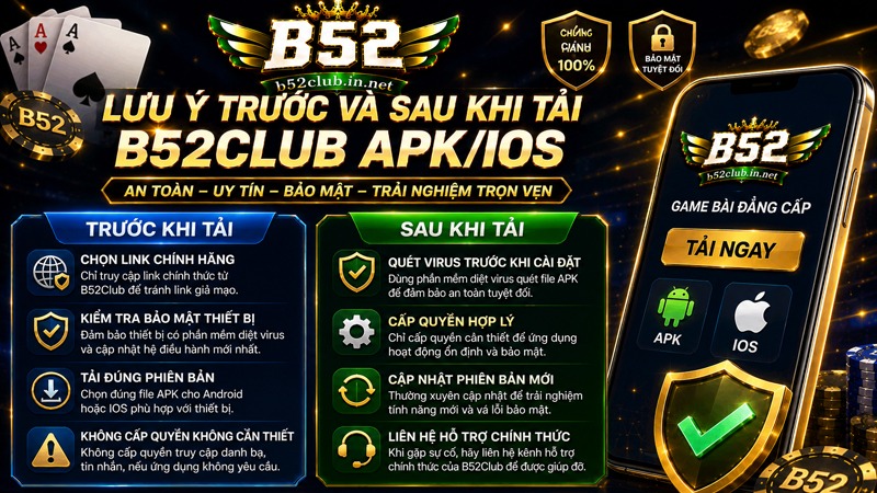 Những lưu ý trước và sau khi tải B52Club APK/IOS về điện thoại